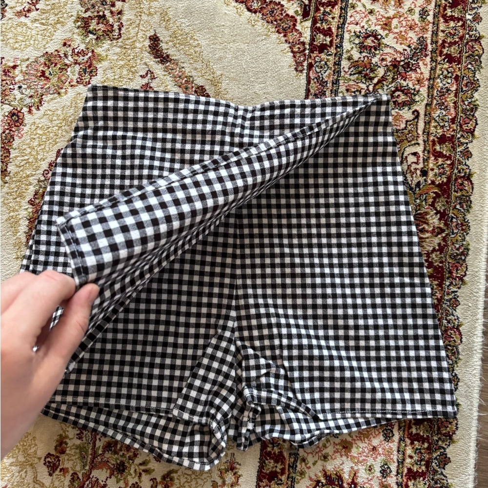 Black and White Checkered Women Skort